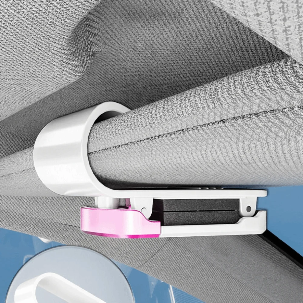Press Switch Car Glasses Clip Shock-proof Stable Car Sunglasses Holder Expansion Space Durable Automotive Hanger Sun Visor Mount