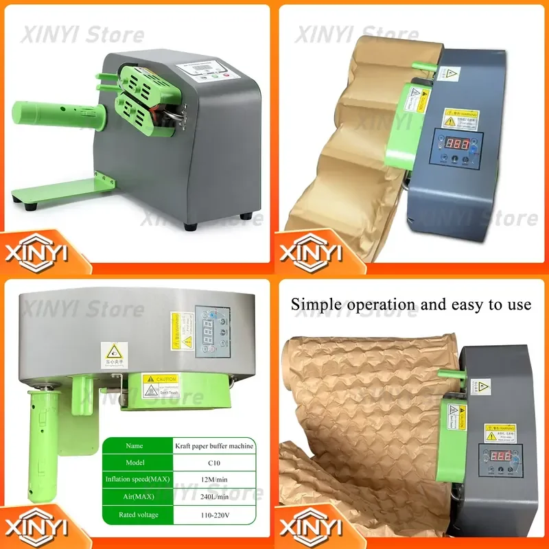 Upgraded Double-screw Air Cushion Machine for Adjustable Protective Packaging Inflating Air Bubble Film Air Pillow for