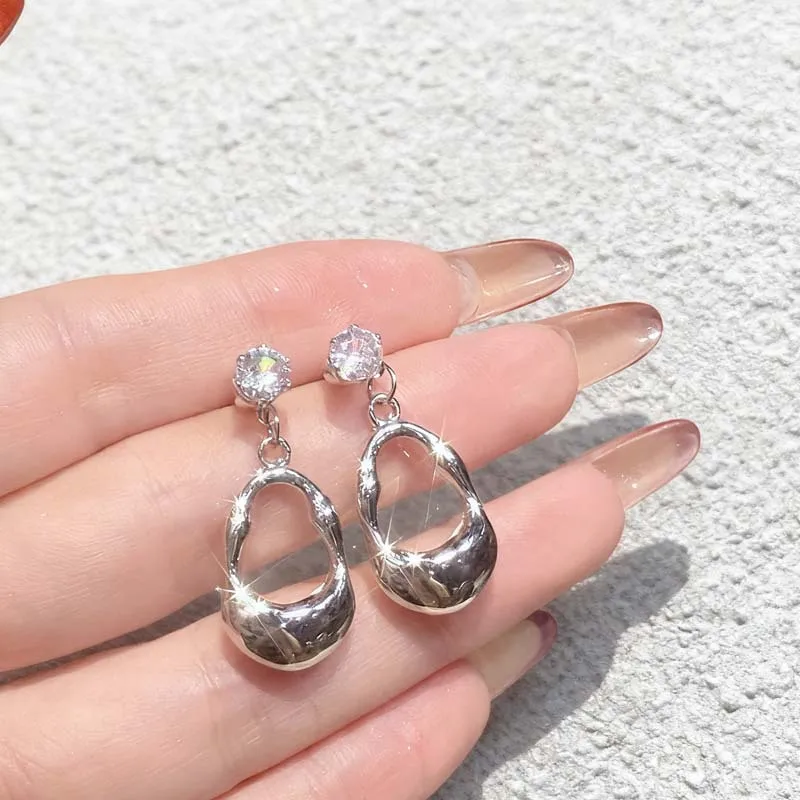 بسيطة فضية اللون ستار أقراط للنساء اللؤلؤ المحيطي كوكب إسقاط أقراط فاسق Y2K لطيف ارتداء اليومي مجوهرات هدايا الحفلات #3