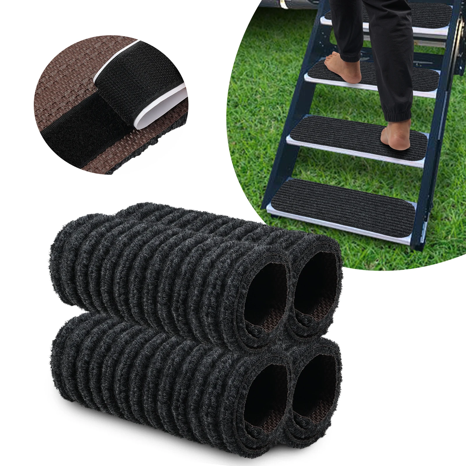 

4 шт. чехлы на ступеньки для автофургона, ковер, ковер для лестницы, 19,5*7,5 дюймов, около 49,5*191, см, набор чехлов для кемпера, посылки, лестницы, здания автомобиля