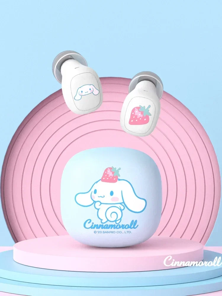 Hello Kitty Bluetooth Earphones Sanrio Kuromi Cute Wireless Headset My Melody Cinnamoroll Sport Noise Reduction Headphones