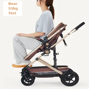 Wisesonle-Baby Card with adjustable handle, high vision, travel system, 3 in 1, 4 wheels, free delivery 6 Main Sales Baby Car with Baby Comfort - №5