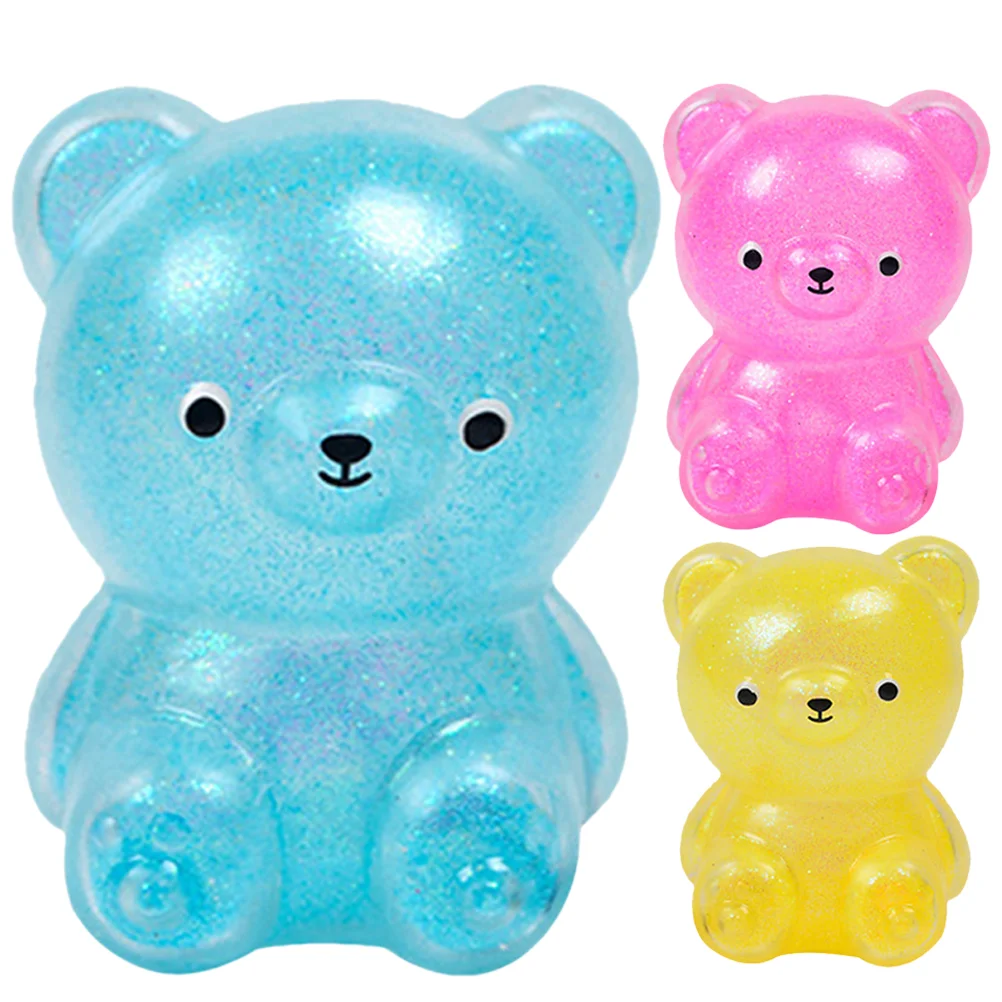 

3 Pcs Toys Decompression Compact Stretchy Animal Squeezing Gift Bag Bear Squeeze Funny Stress Child