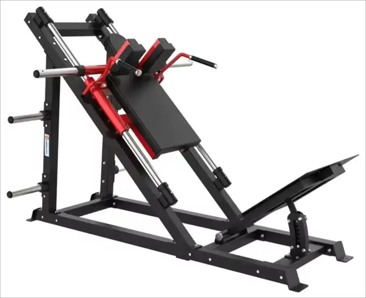 Hack Squat Machine,Leverage Squat Calf Raise Machine,Leg Press Machine with Weight Storage Pins and Band Hooks, Home Gym Machine