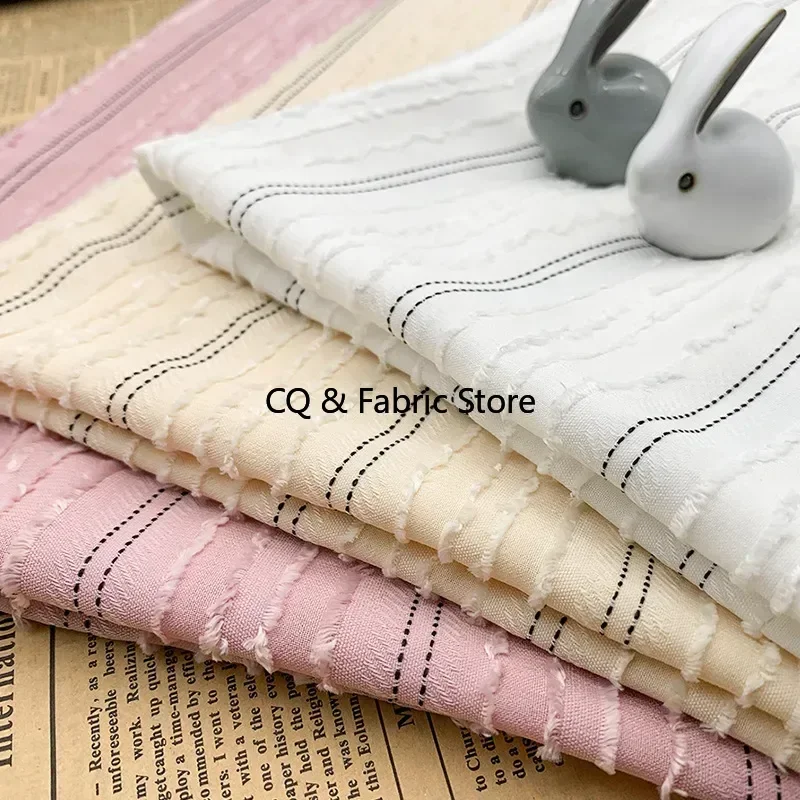 

Новый стиль, полосатая 100dD жаккардовая ткань с кисточками и цветочным узором, сделай сам, женская ткань для платья