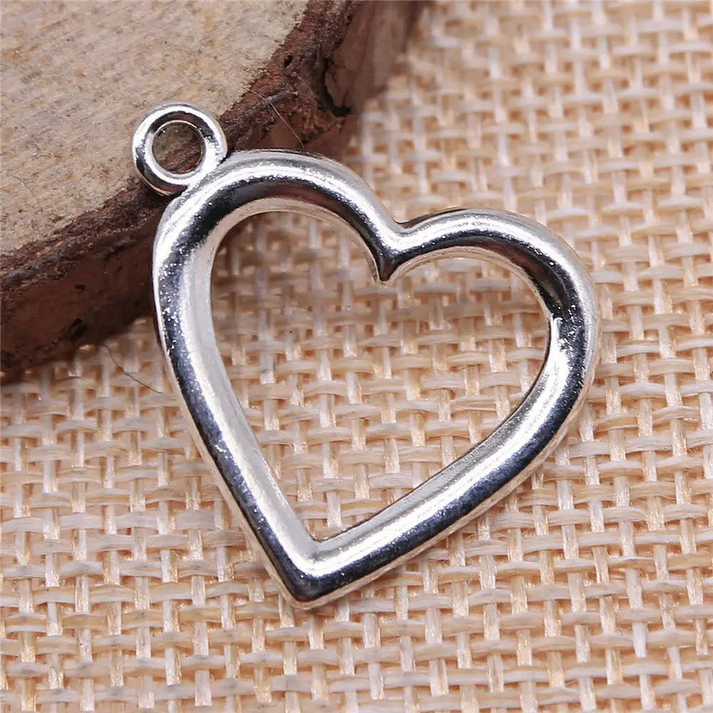 Car Pendant Heart Charms Jewellery 20x24mm 10pcs