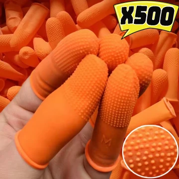 500/10PCS Disposable Finger Cover Rubber Non-slip Anti-static Latex Finger Cot Fingertip Protector Fingers Thumb Sleeve Gloves