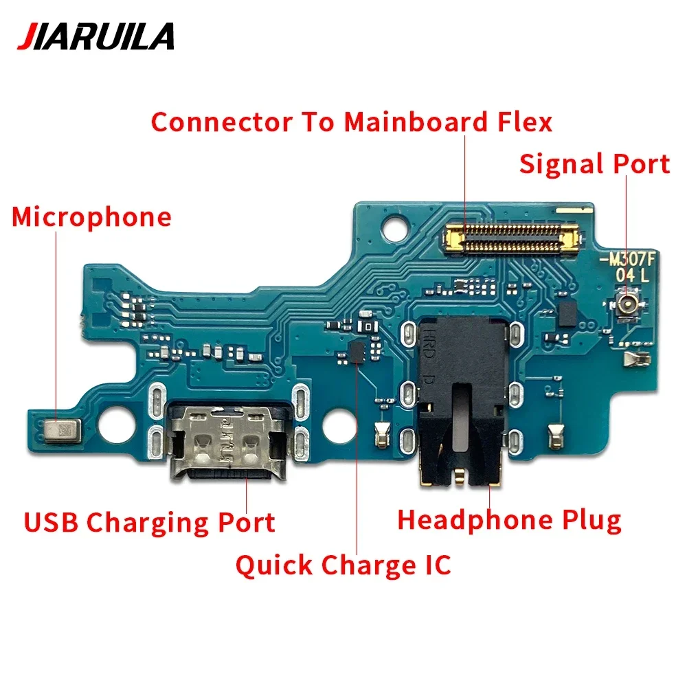 Conector de base para Samsung M53 5G M23 M33 M21S M51 M32 M31S, puerto de carga, Cable flexible, placa de micrófono, 10 Uds.