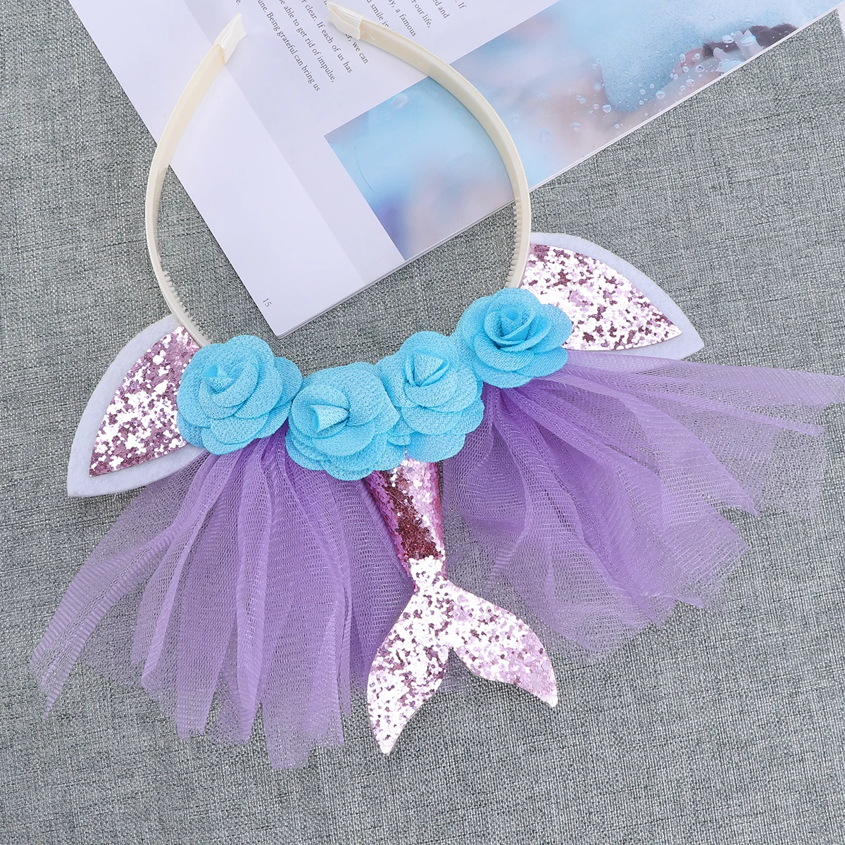 

Mermaid Tail Hoop Kids Bands Lightweight Non fading Party Mesh Headband for Hair Hoop Girls Child Carnival Gifts