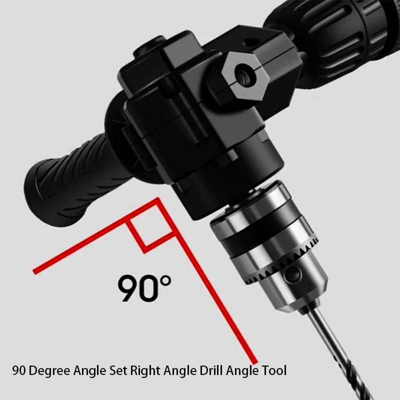 90° Three Jaw Chuck Corner Impact Drill Adapter Right Angle Bend Extension Chuck Drill Adapter Right Angle Converter Accessory