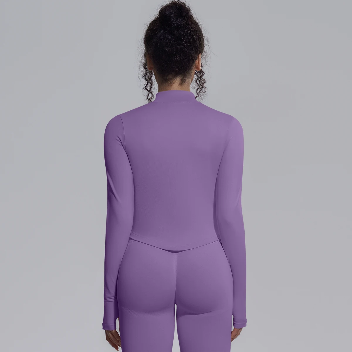 Woman New Yoga Zipper Long Sleeves Gym Running Shirts Zipper Jacket Slim Quick Drying Workout Top Thumbhole Design Yoga Top