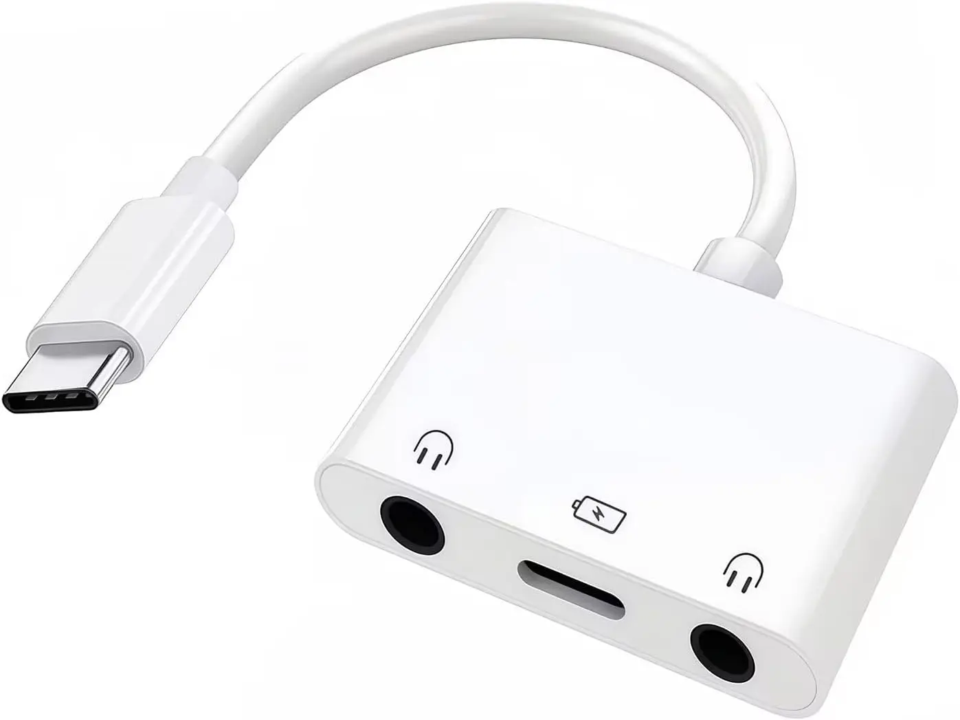 

USB-C to Dual 3.5mm Audio Adapter, Aux to USB C Headphone Splitter,3-in-1 USB Type-C to Dual Headphone Adapter