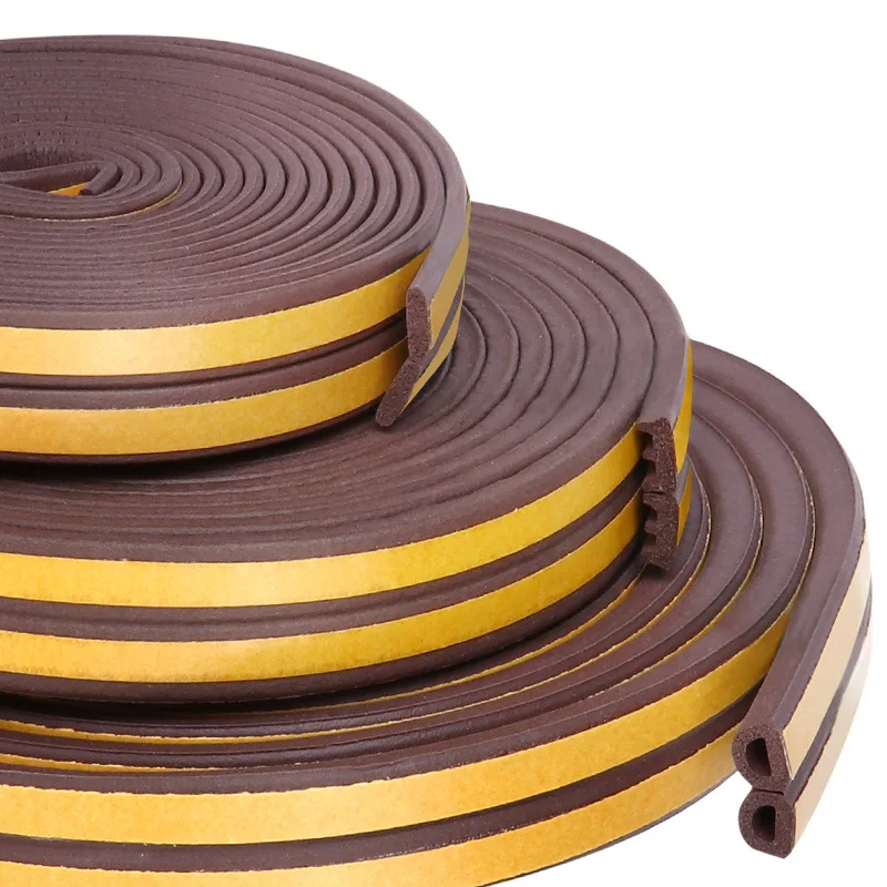 10M Self Adhesive Door Window Sealing Strip Sound Insulation Foam Weatherstrip Anti-Collision Dustproof Windbreak Rubber Seal fo