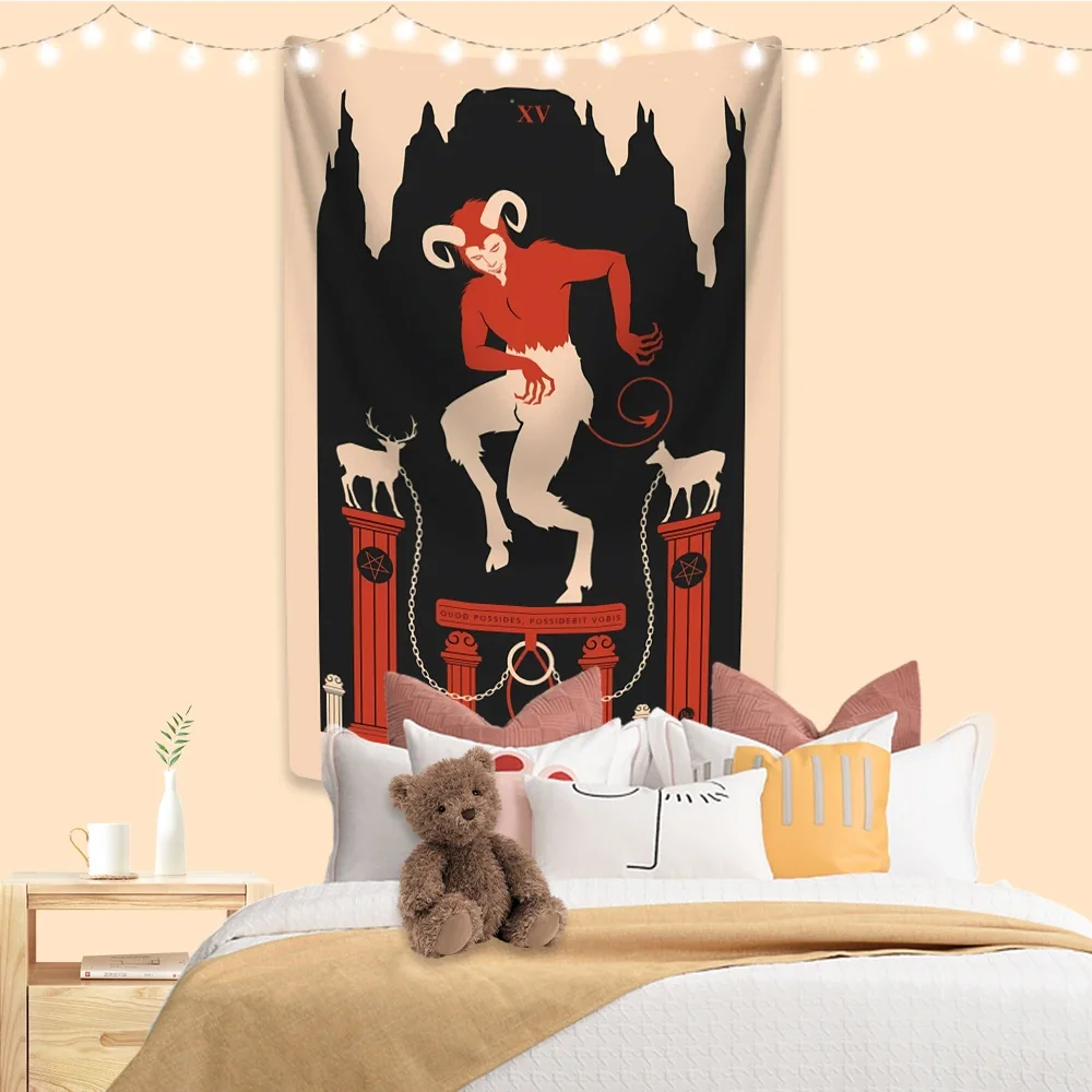 

Psychedelic Tarot Tapestries Constellation Printed Boho Room Decor Wall Hanging Dormitory Background Cloth Sofa Blanket