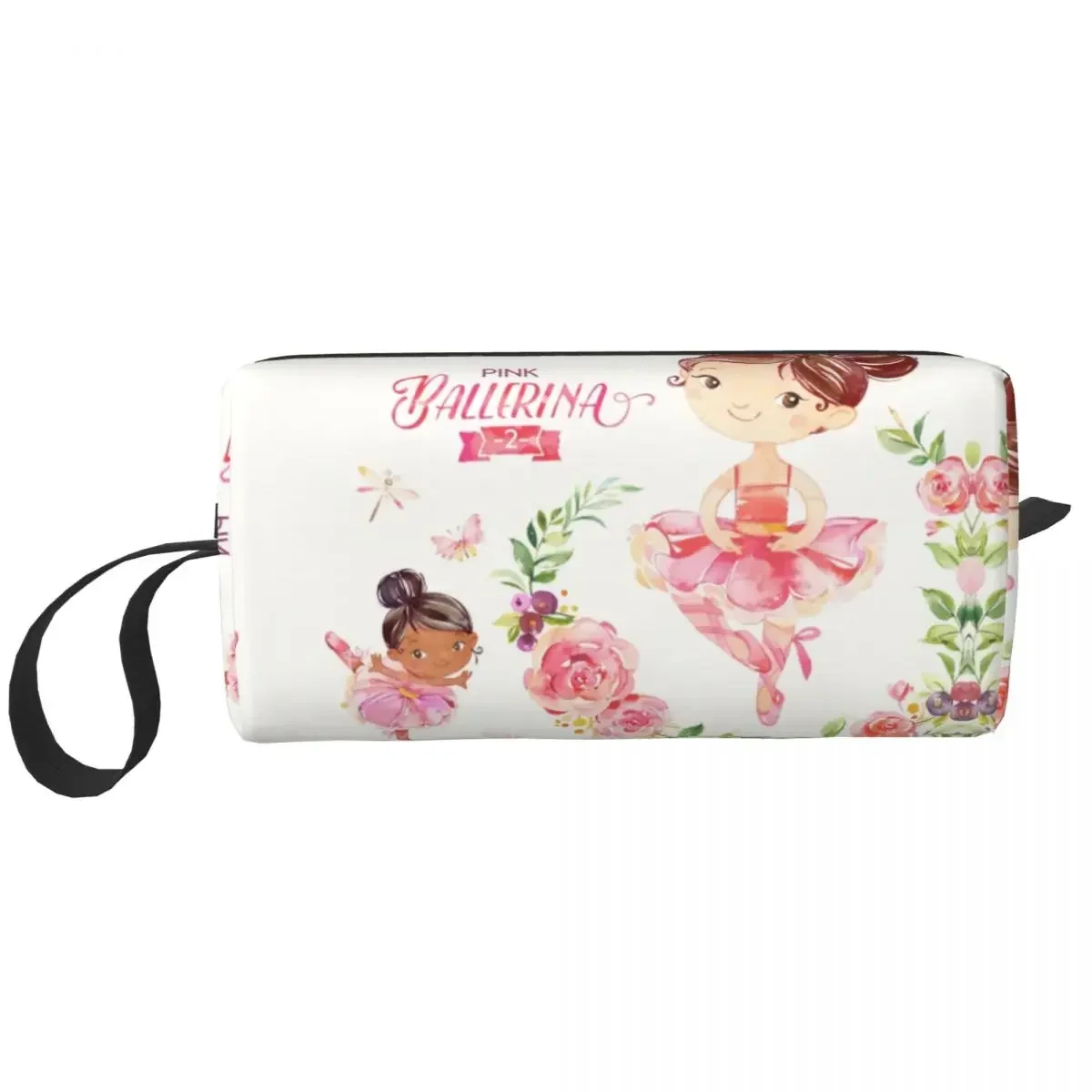 Ballet Art Cosmetic Bag Women Kawaii Large Capacity Ballerina Dancer Makeup Case Beauty Storage Toiletry Bags