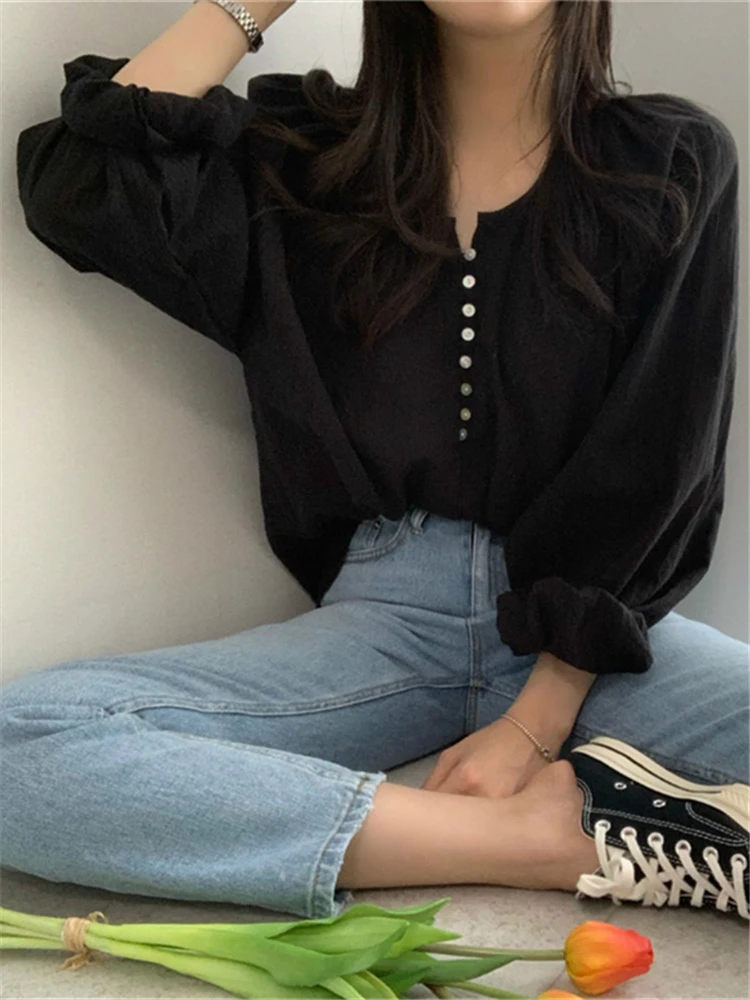 BL3198 New 2024 Elegant Vintage Office Lady Oversize Fashionable Korean Style Spring Summer Women\'s Blouses Wild Shirts Tops