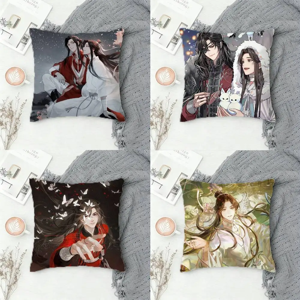 

Heaven Official's Blessing Double-sided Printed Square Pillow Cover Decorative Cushion Cover for Sofa Bedroom Bedside