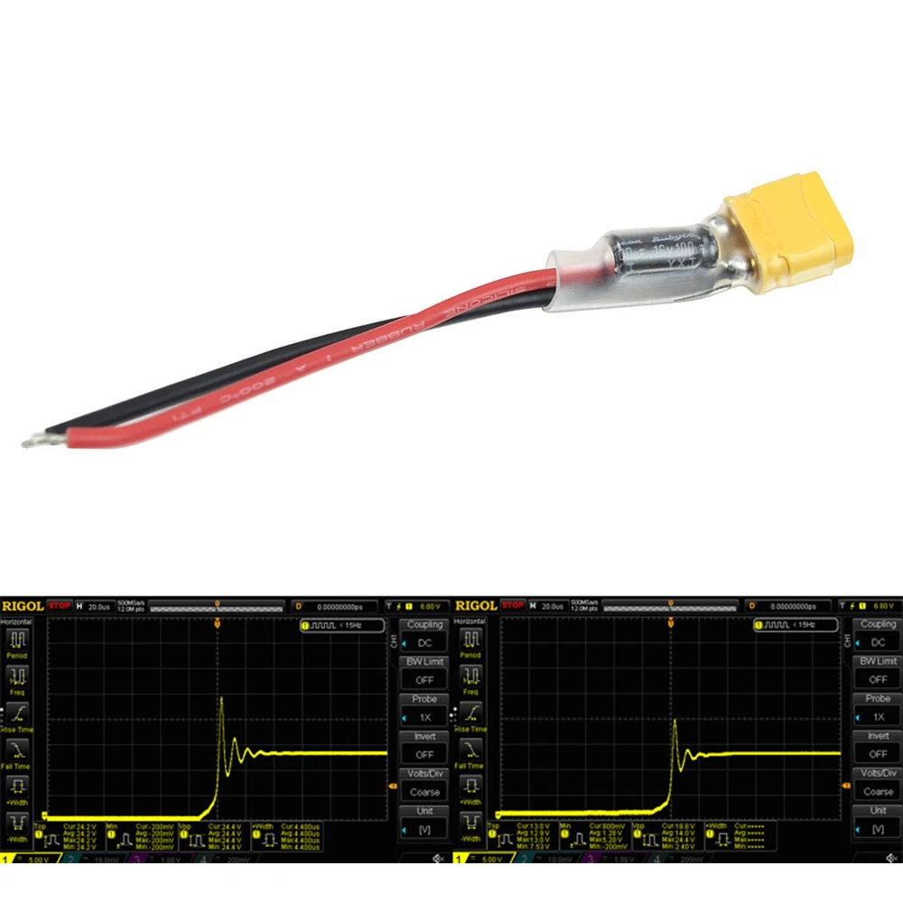 Cabo de alimentação de conector de plugue confiável-XT30 com capacitor cabo de bateria RC de silicone para modelos de drones Sailfly-X RC FPV