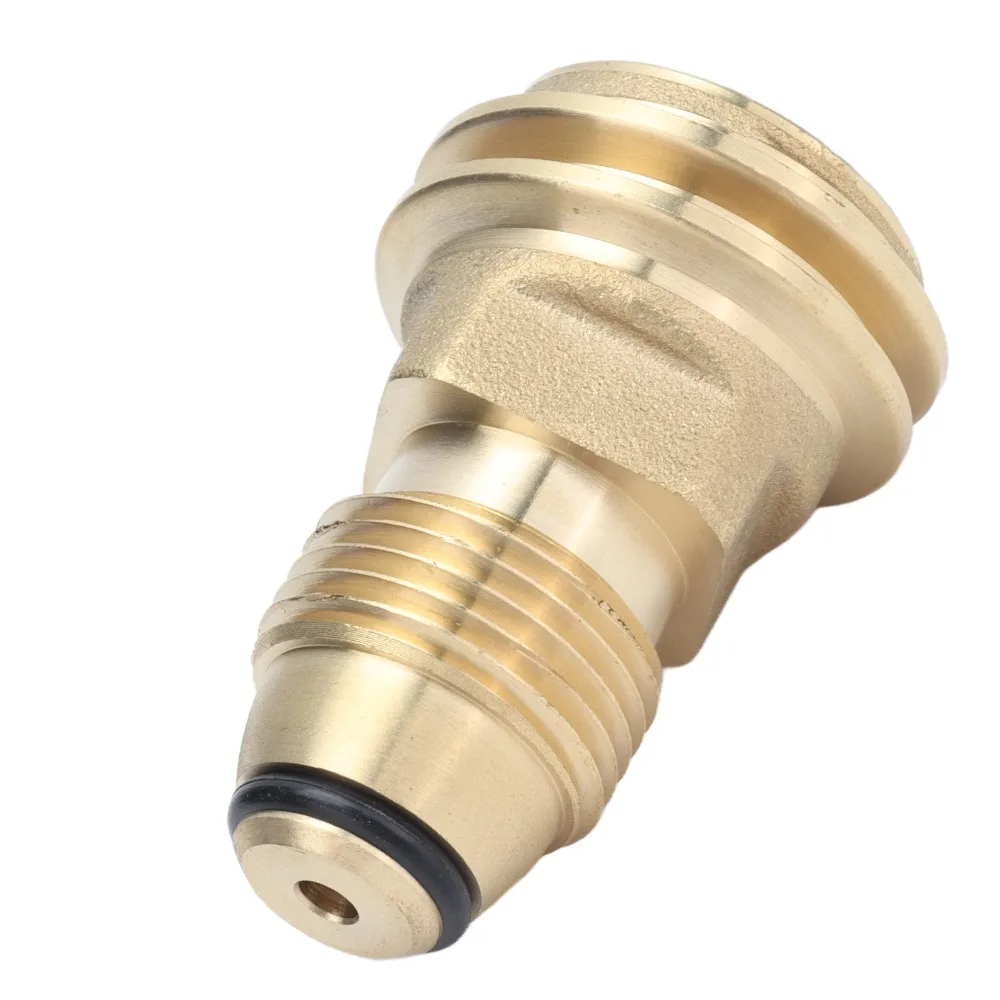 Solid Brass Propane Tank Adapter For LP Tank Service Valve Quick Connect Gas Tank Adapter Converts POL to QCC1/Type1