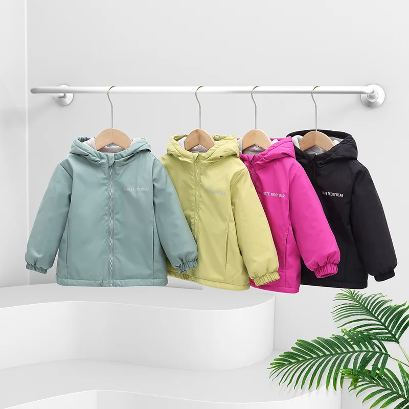 Children's Fall And Winter Coat 2026 Insulated children's Padded Thickened Storm Jacket Winter Hooded Zipper Cotton Coat