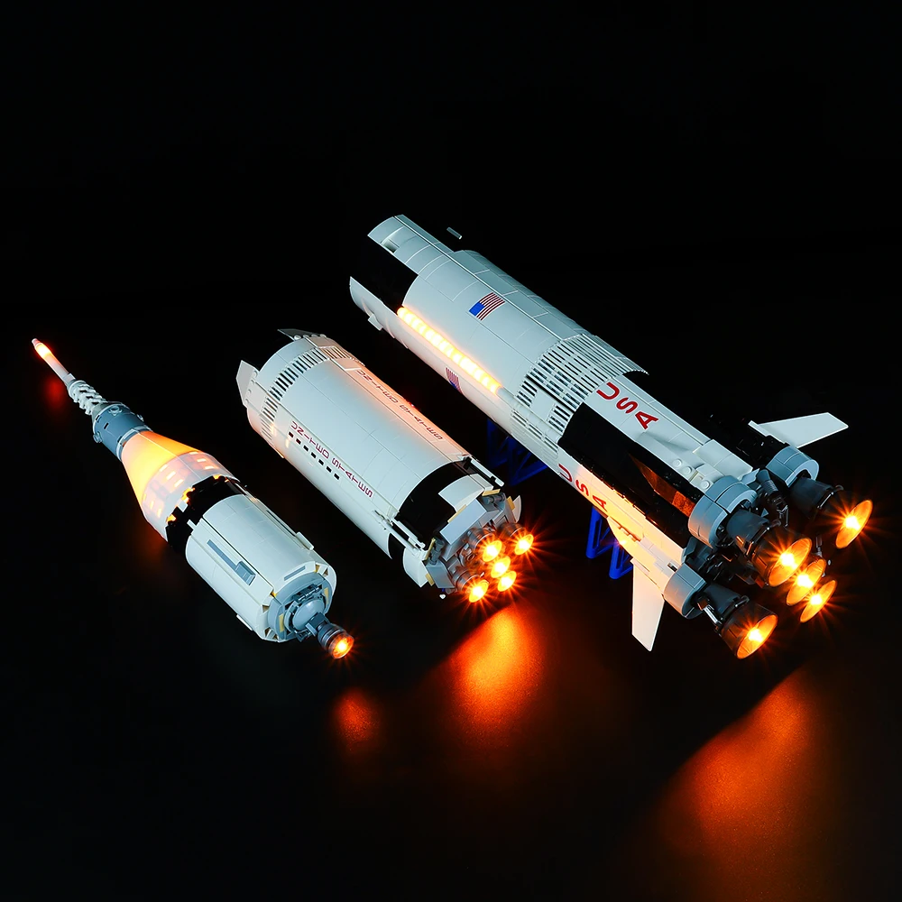 No Model LED Lighting Set DIY Lamp Toys Suitable for LEGO Apollo Saturn V Ideas 21309(Not Include Building Blocks)