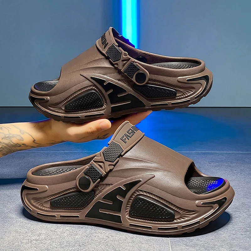 

Men's casual sandals thick soles summer soft sole non-slip breathable lightweight outdoor beach shoes dual-use sports slippers
