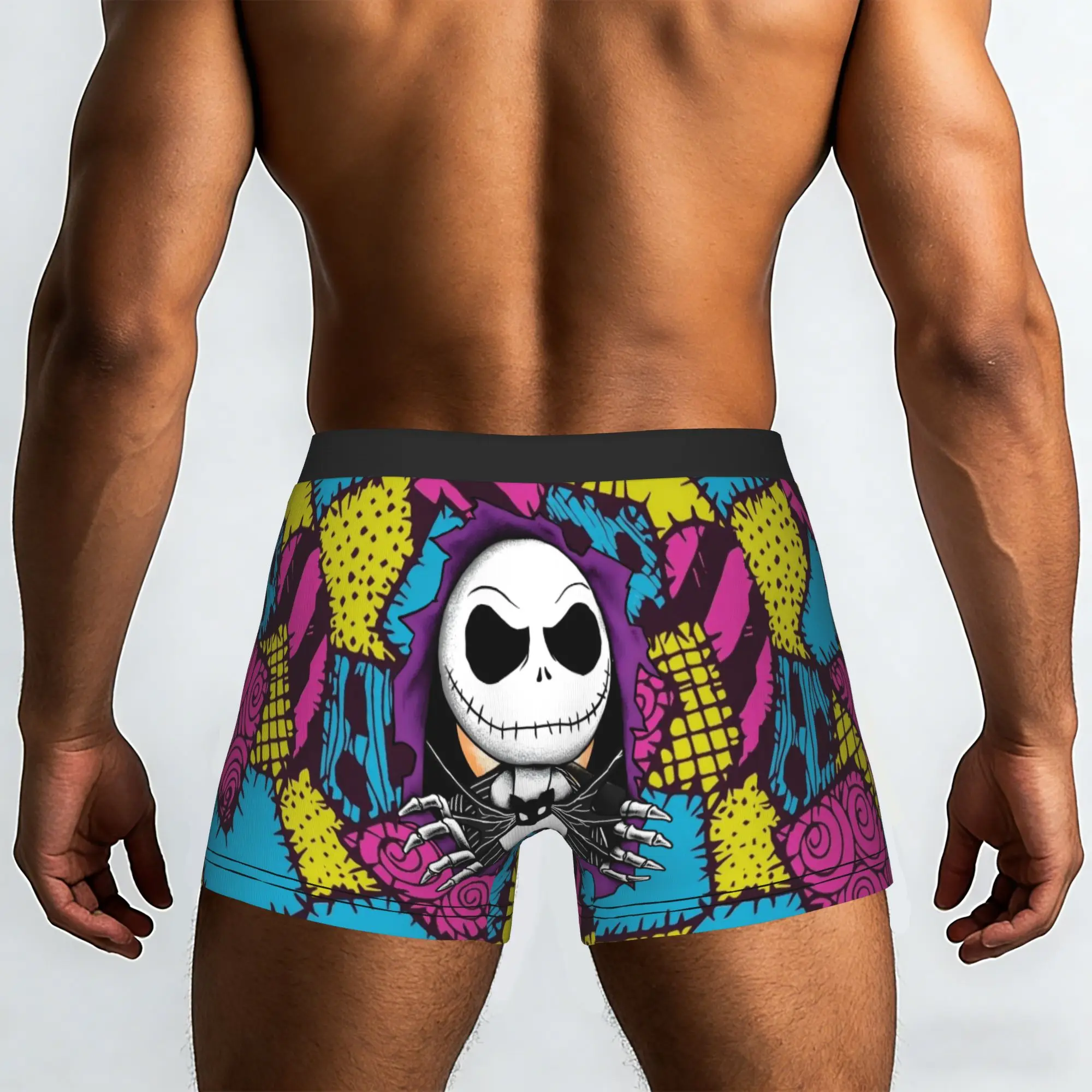 Custom Jack Anime S-Skellingtones Underwear Men Breathable  Boxer Briefs Shorts Panties Soft Underpants For Homme