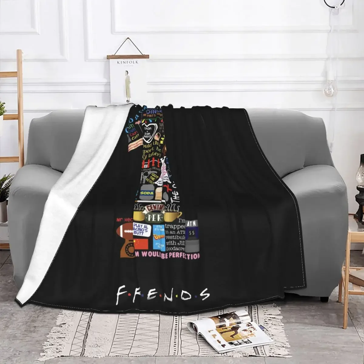 Friends TV Show Series Blanket Cover Central Perk Plush Throw Blankets Airplane Travel Portable Soft Warm Bedspread