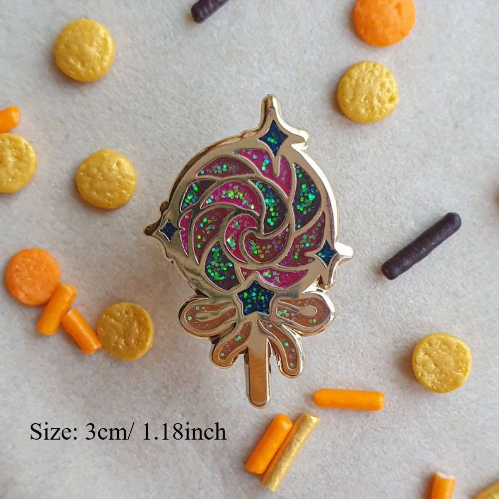 Halloween Glitter Spooky Candies Enamel Pins Gothic Skull Metal Badge Witchy Lollipop Brooch for Jewelry Accessory Best Gifts
