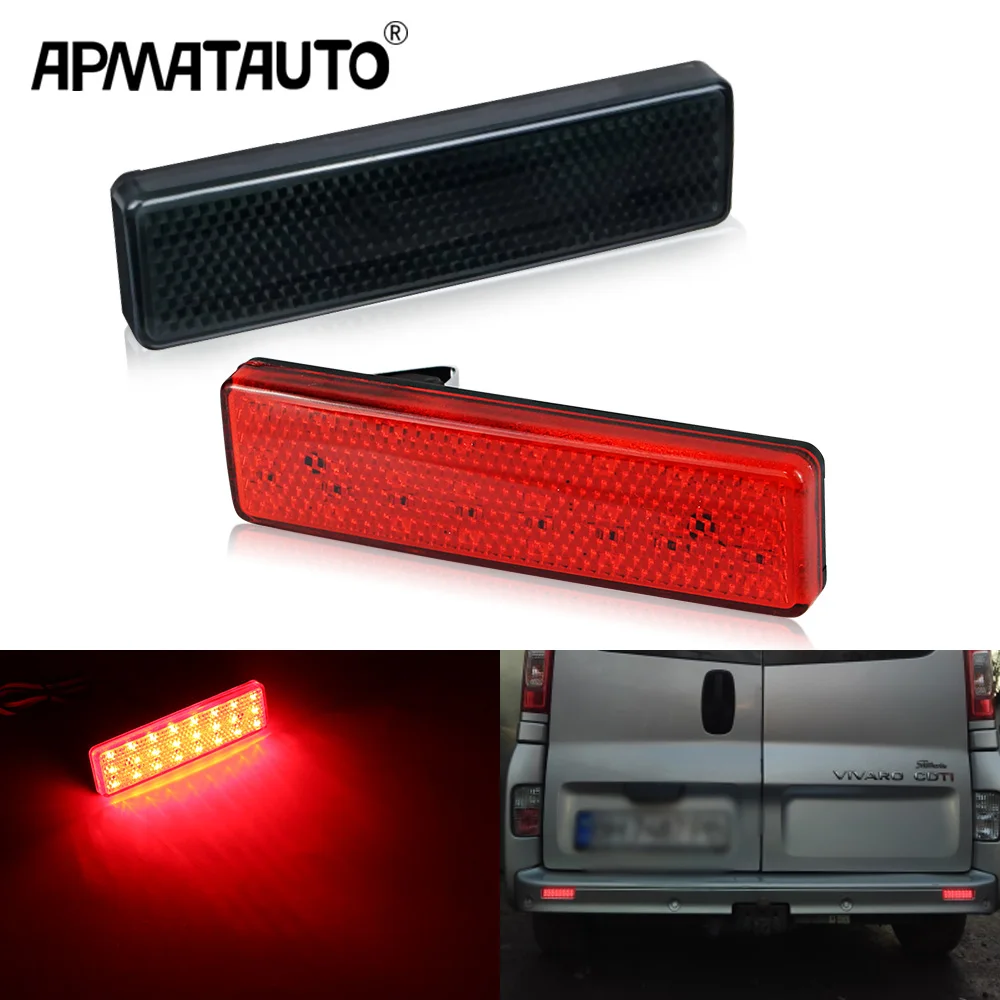 Pair Red LED Rear Brake Stop Light Bumper Reflector LED Tail Stop Light For Vauxhall for Opel for Renault for Nissan Primastar