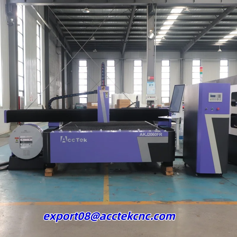 Factory Direct Supply Rotary Axis Fiber Laser Cutter 2000*6000mm For Metal Pipe Cutting Steel Iron Aluminum Plate Processing