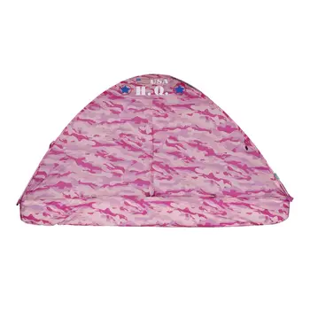 Tenda da gioco per bambini con letto matrimoniale in poliestere mimetico rosa, divertente nascondiglio per uso interno ed esterno, leggera e facile da montare. 10 best sales tenda multicam - №5