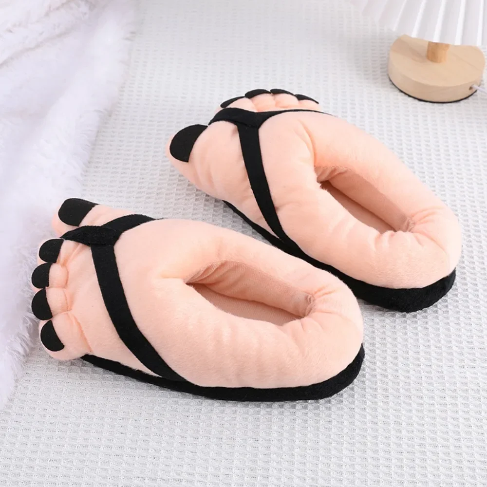 Kreative Winter-Hausschuhe für Damen und Herren, lustige Partner-Hausschuhe für große Füße, weiche, warme Baumwoll-Slipper für Zuhause – Detail 10