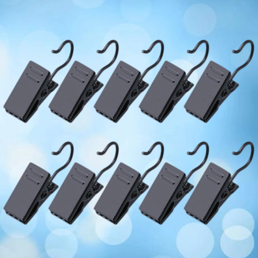 

100pcs Curtain Clips Black Hooks Strong Metal Bathroom Accessories Shower Curtains Window Hook Easy Install Heavy Duty