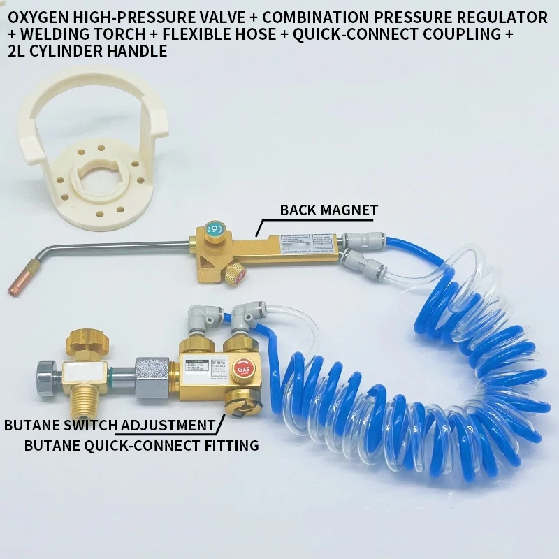 2L Welding Torch Accessories Air Conditioning Oxygen Welding Torch Refrigeration Repair Welding Complete Valve Set Portable Comb