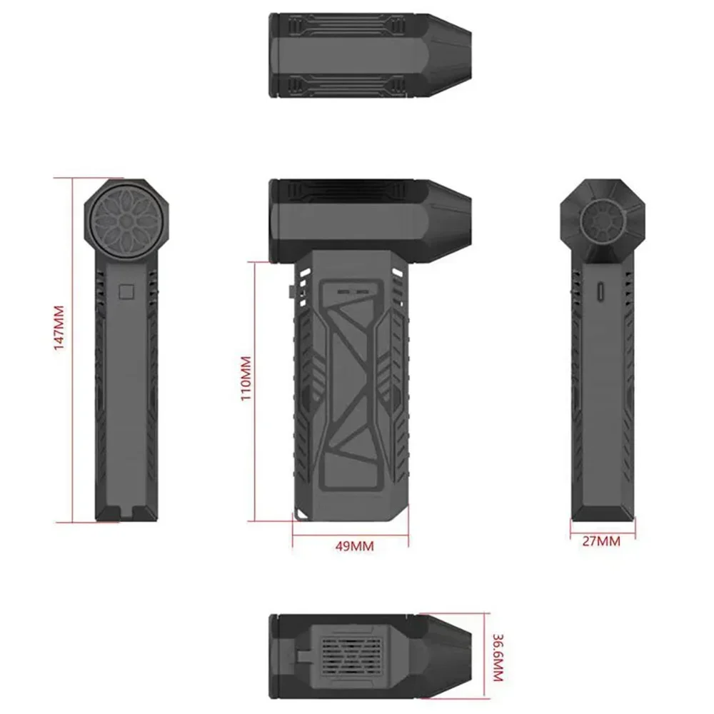 4000mAh 7.4V 130000 Bezszczotkowy wentylator strumieniowy RPM Super mocna dmuchawa Gwałtowny wentylator turbo Potężna dmuchawa powietrza 180W 52M/s