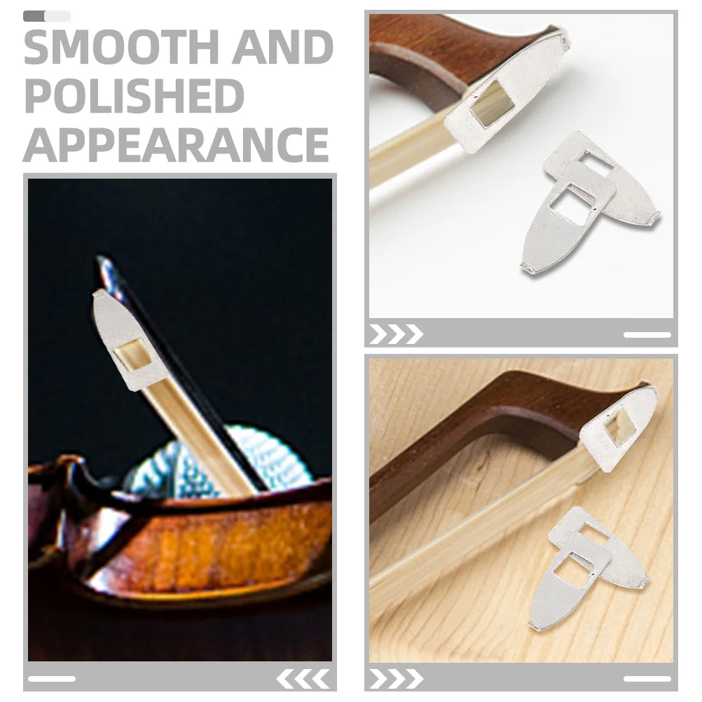 

3pcs Metal Violin Bow Tips Durable Fittings Replacement Parts For Violin Accessories Repair Kit Horsetail Protector