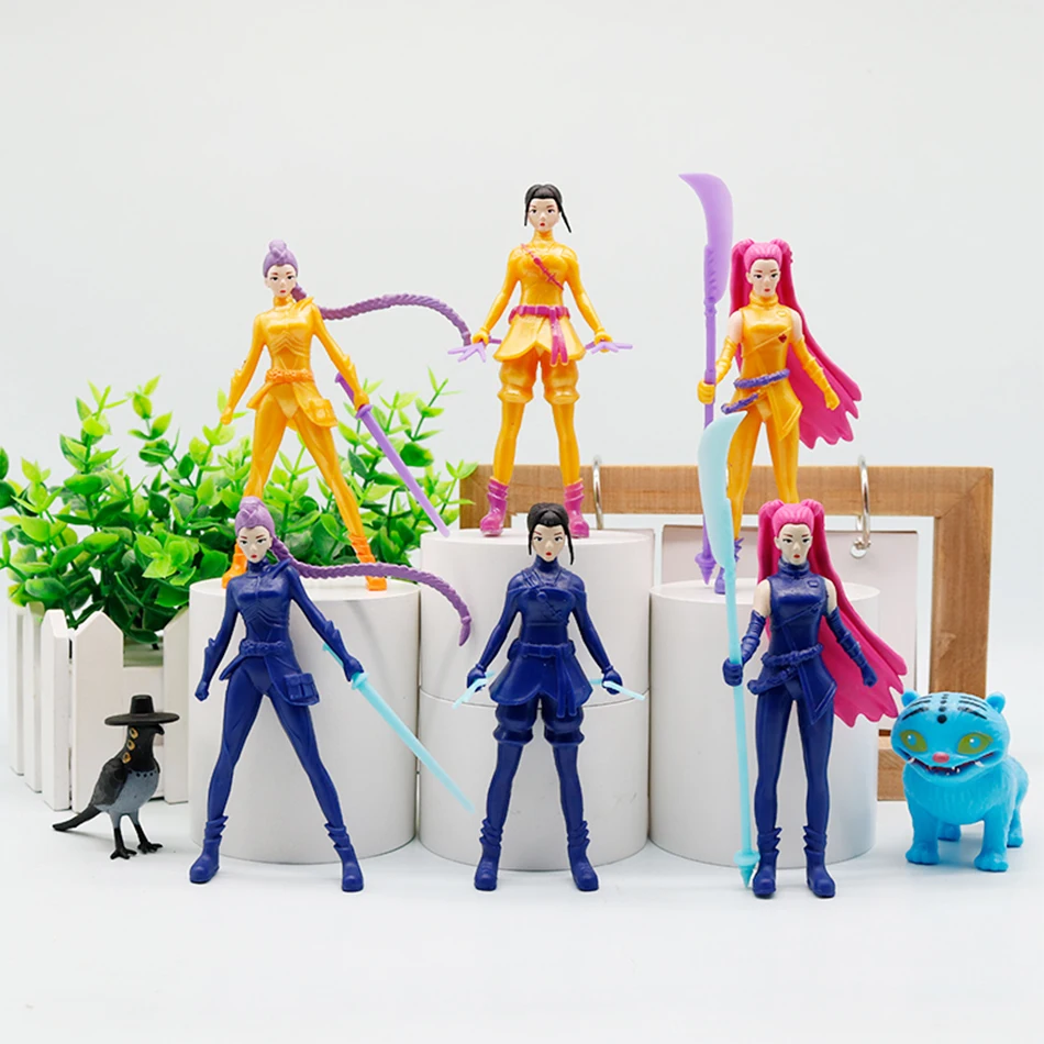 5/8/9 Uds Anime K pop Demon Hunt figura de tigre caja ciega serie decoración estatuas de juguete ornamento para Halloween Navidad regalos para niños