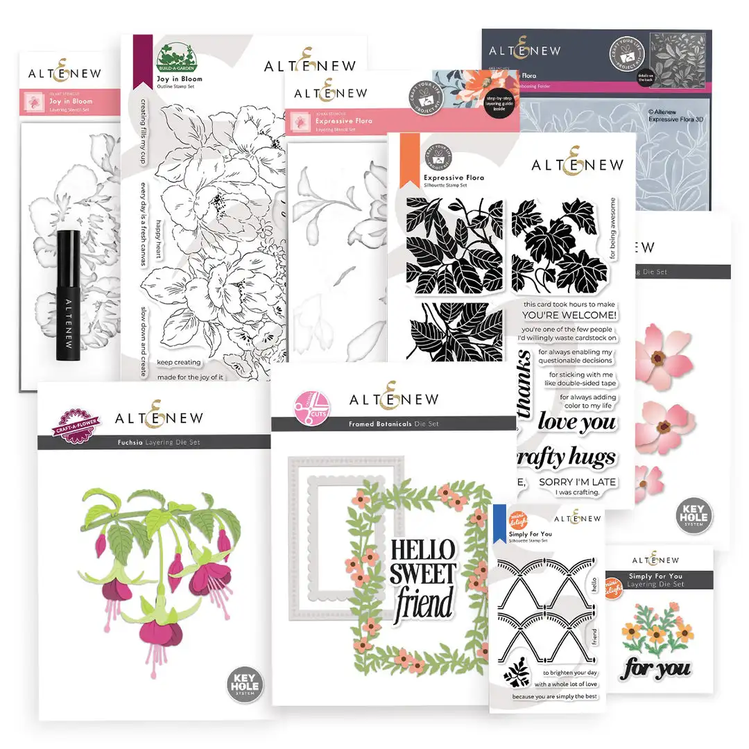 Joy in Bloom & Add-On Stanzformen-Bundle Metall-Stanzformen Stempel DIY Scrapbooking Dekoration Handgemachte Prägungsvorlage Neu