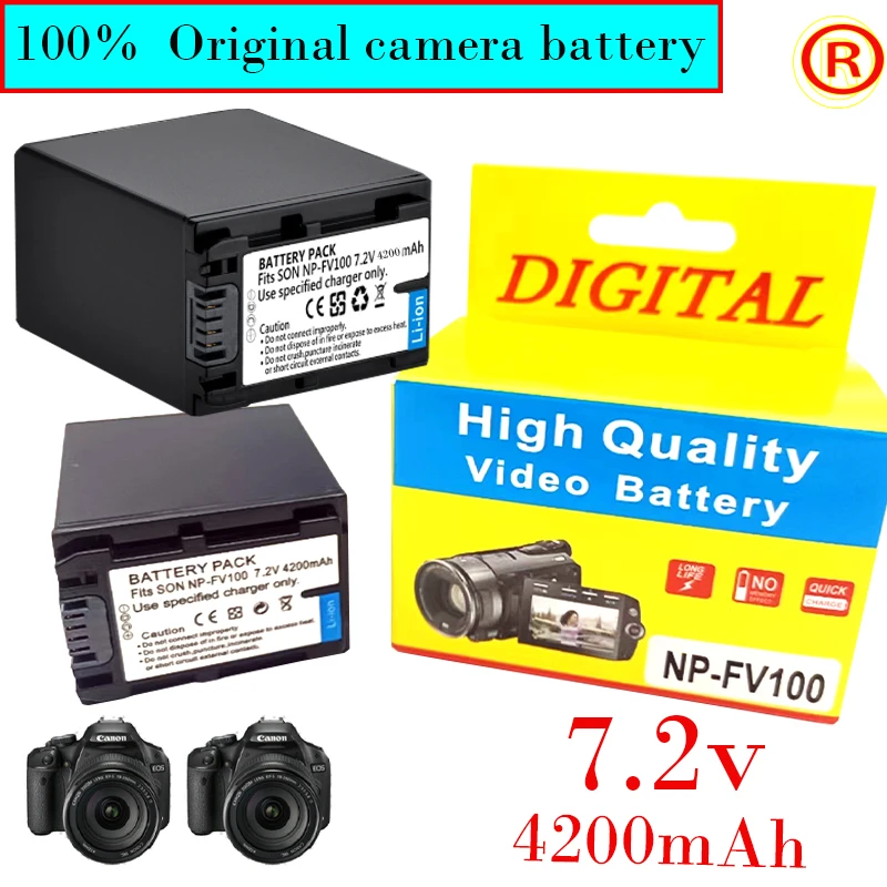 7.2V 6800mAh NP-FV100 Camera battery. For DCR-SR15 SR21 SX15 SX21 SX44 SX45 SX63 SX65 HDR-CX105 CX110 CX115 CX130 CX150 CX155