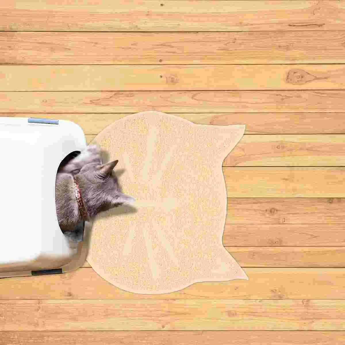 Cat Litter Mat Bins Pet Supply Kitten Food Placemat Pvc Feeding Pad Face Shaped