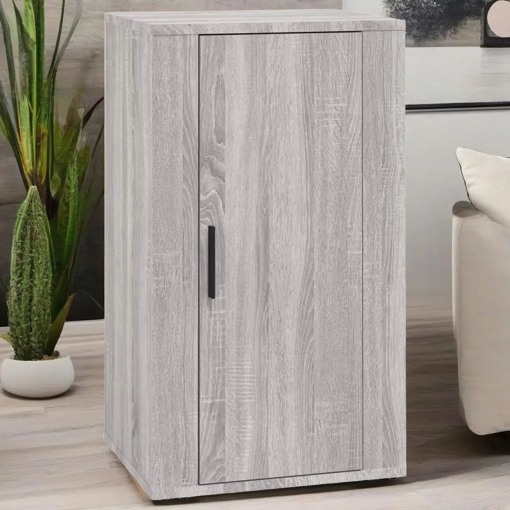 Grey Sonoma Sideboard 40x33x70 cm - Durable Engineered Wood Storage Cabinet