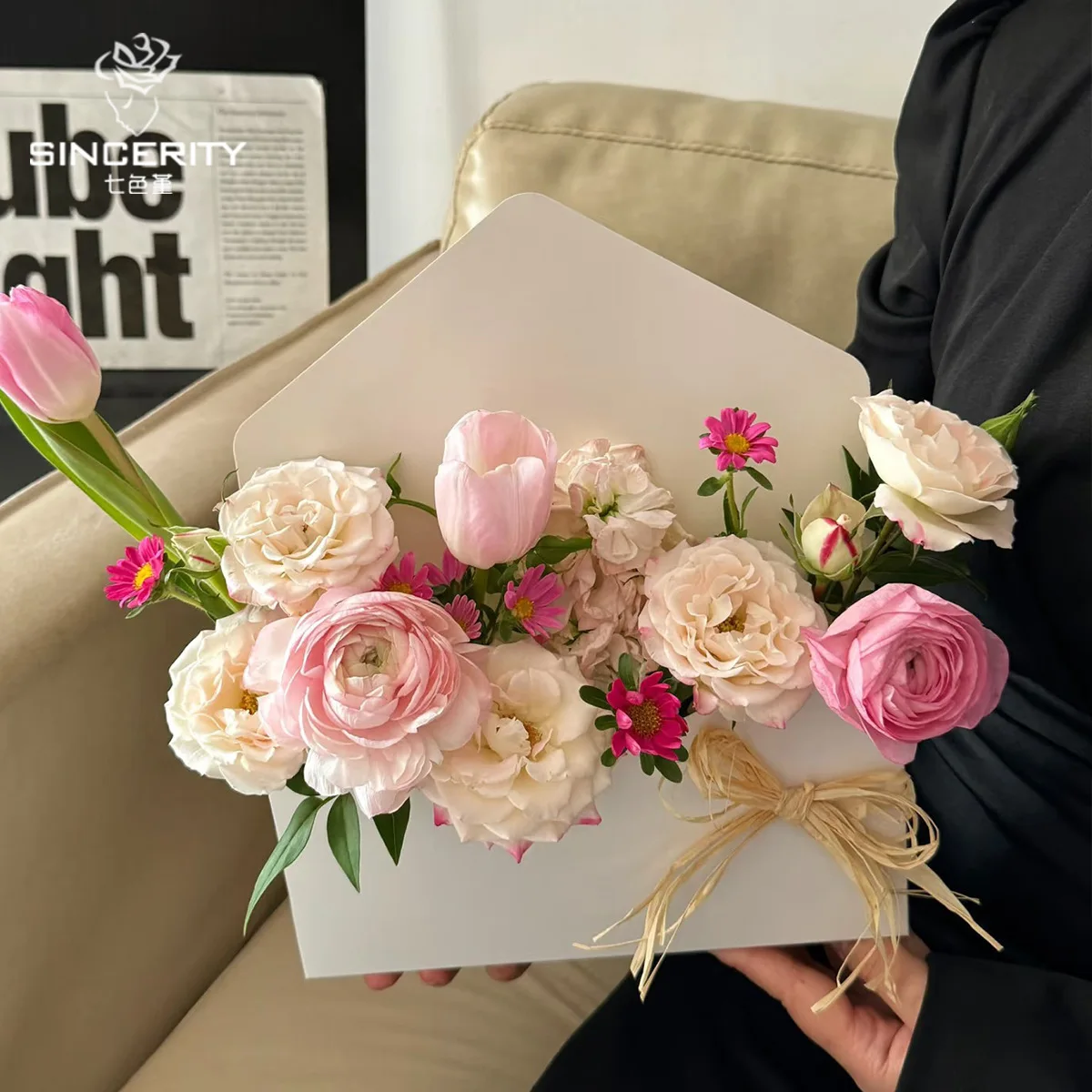 Premium Valentine Flower Bouquet Complete Packaging Box Envelope DIY Floral Supplies Handmade Wrapping Fresh Flowers Gift Se
