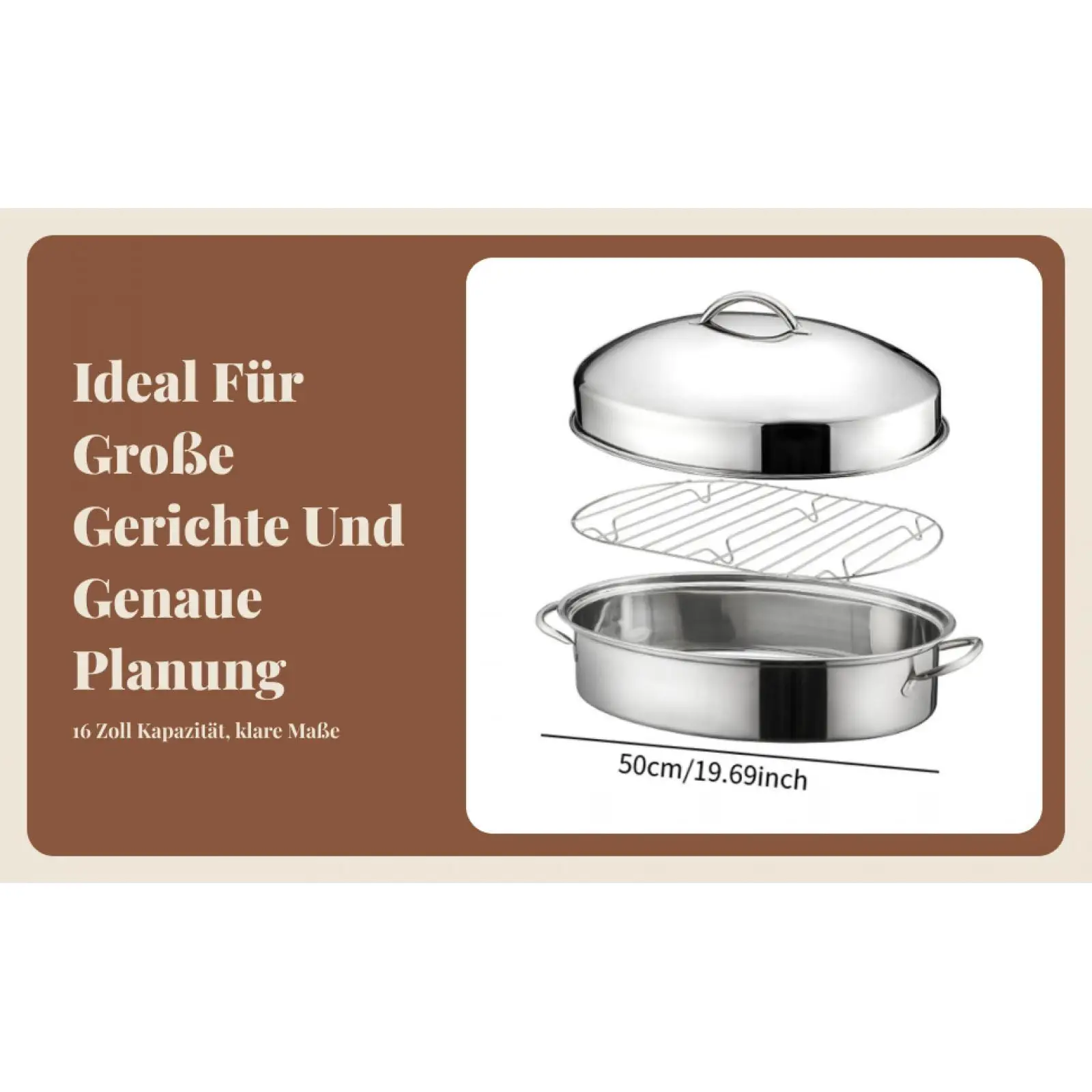 

Пароварка для рыбы, 16 дюймов, кухонная кастрюля, практичная многофункциональная кастрюля для макарон, посуда, портативный противень для выпечки, пароварка для еды, яиц, морепродуктов, грубые зерна