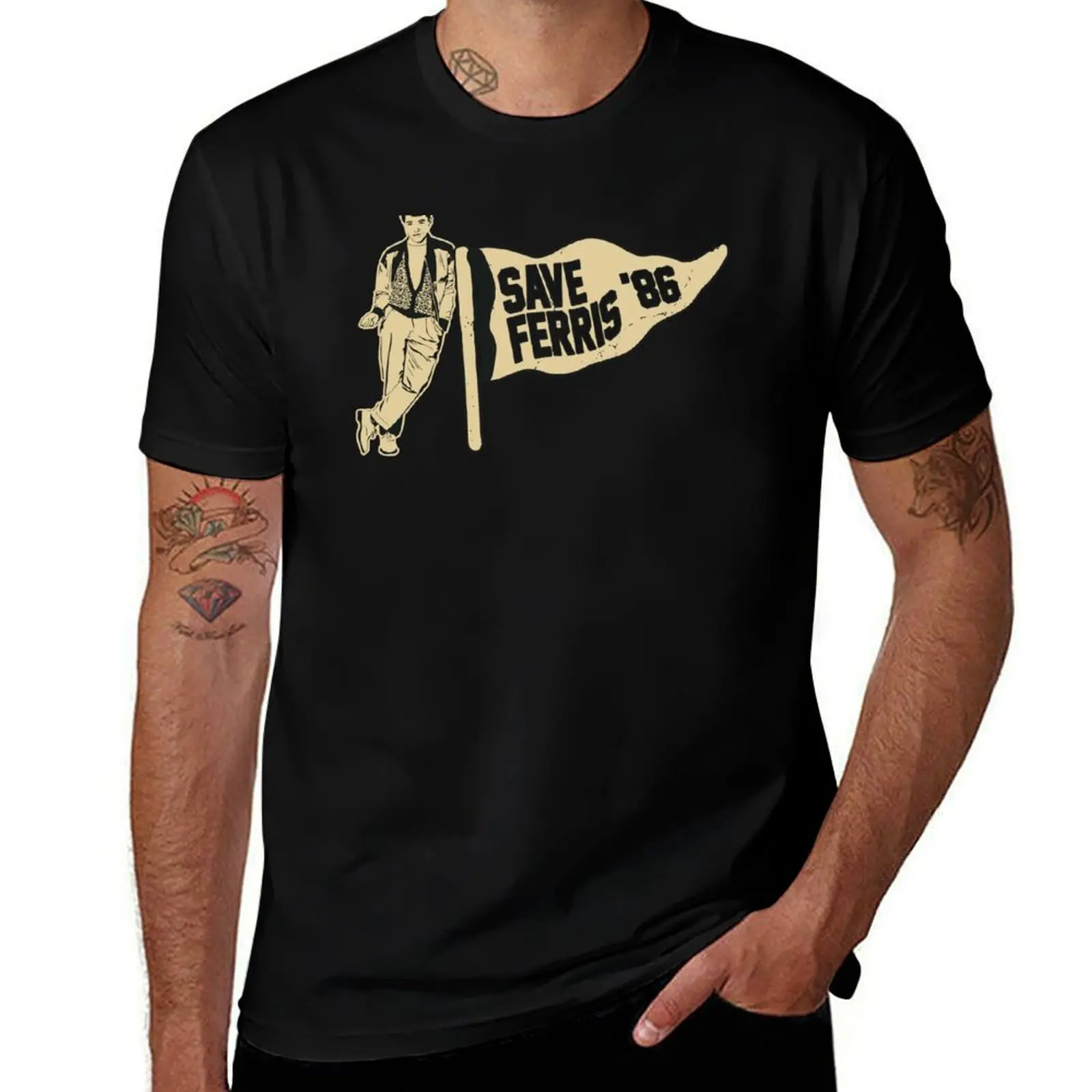 Save Ferris Bueller 1986 T-Shirt Retro Style Print Casual Top