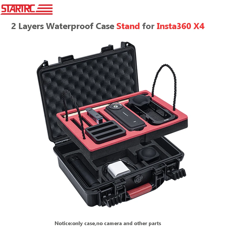 STARTRC Camera Accessories 2 Layers Portable Travel Hard Case For Insta360 X4 Accessory Carrying Case Storage Waterproof Box