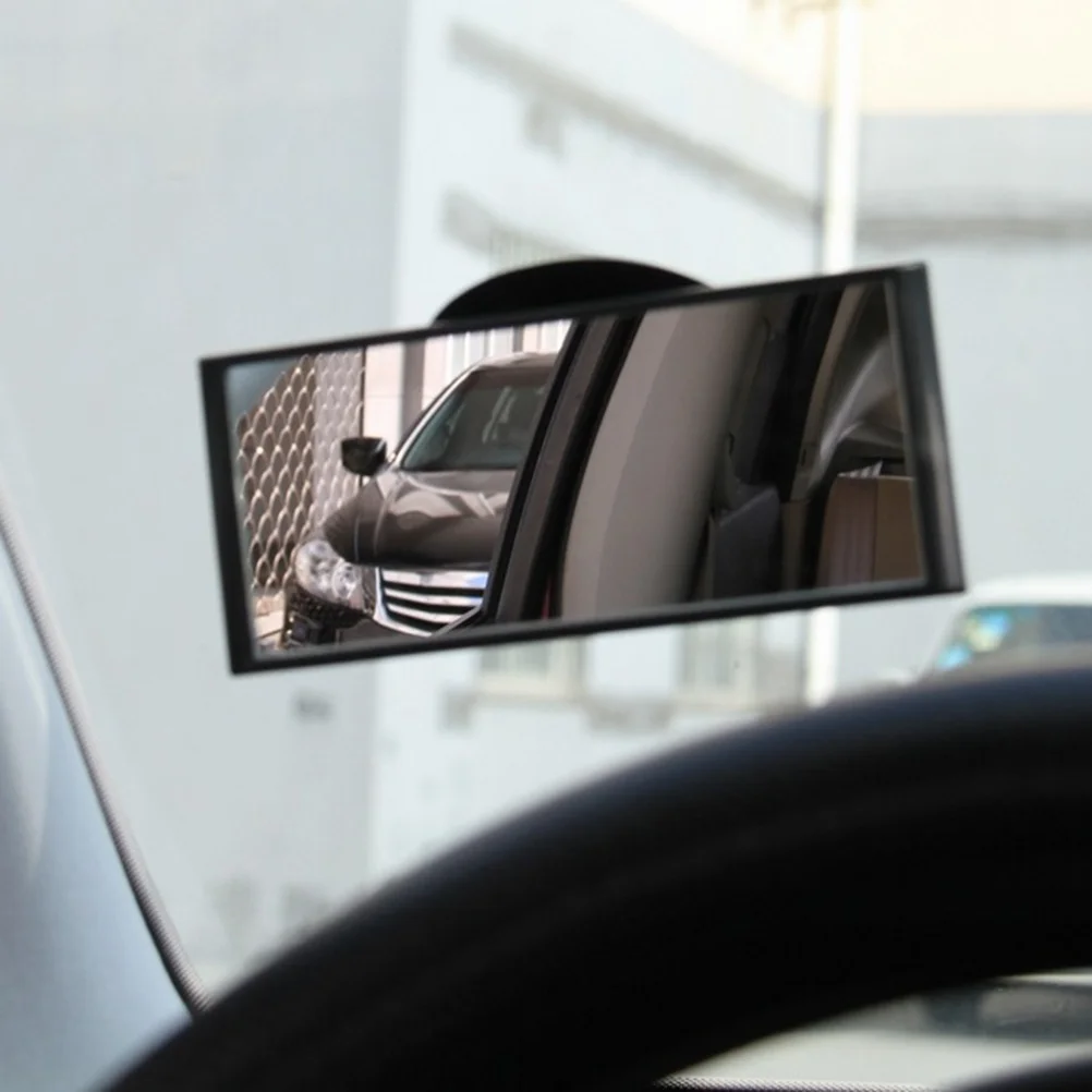 

145 Rearview Mirror Suction Cup Plastic Flat Interior Wide Angle 360 Degree Rotatable Removable Car Mirror Safe Driving