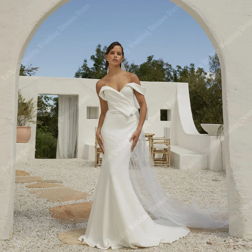 Vestidos De novia elegantes y sexys para mujer, superficie De satén De alta calidad, Vestidos De novia De princesa, Vestidos De baile De compromiso