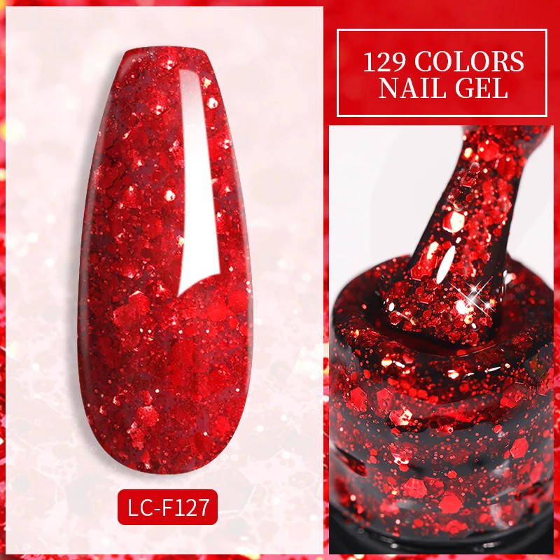 LILYCUTE 129 Colores 7ML Esmalte de Gel para Uñas Suministros Vernis Semi Permanente Arte de Uñas Manicura Remojar Off LED UV Gel Barnices de Uñas 4