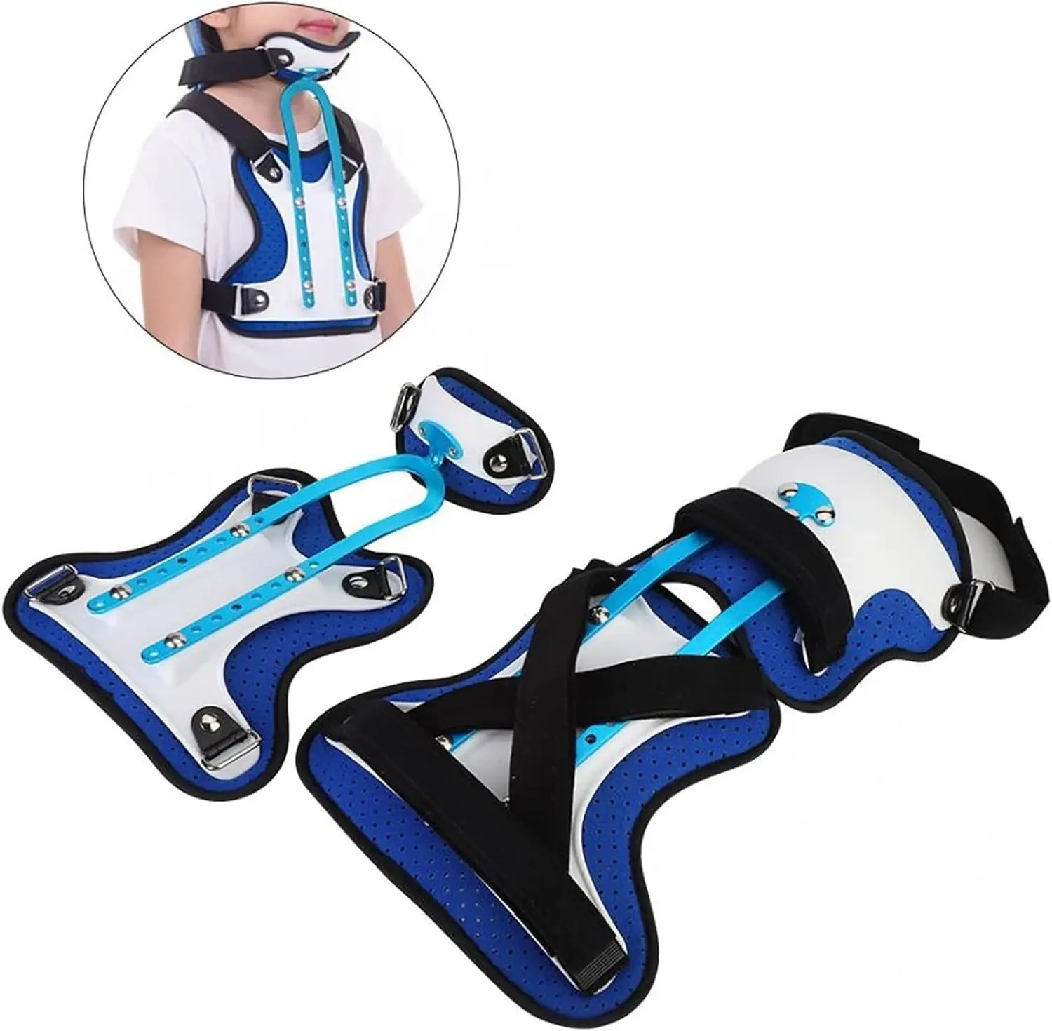 Children Neck Chest Support Correction Oblique Cervical Vertebra Spine Injury Protection During Fixed Head Crutch